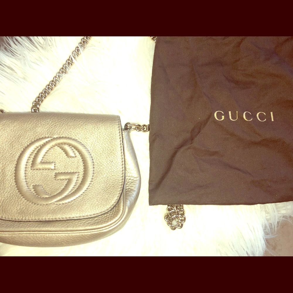 Authentic Gucci Gold Crossbody